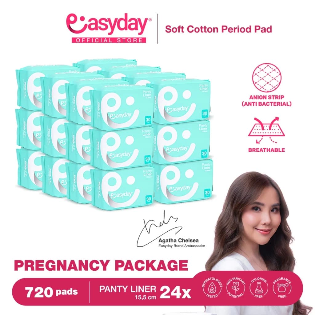 24 Packs Easyday Bundle Pantyliner Ibu Hamil 15.5 cm