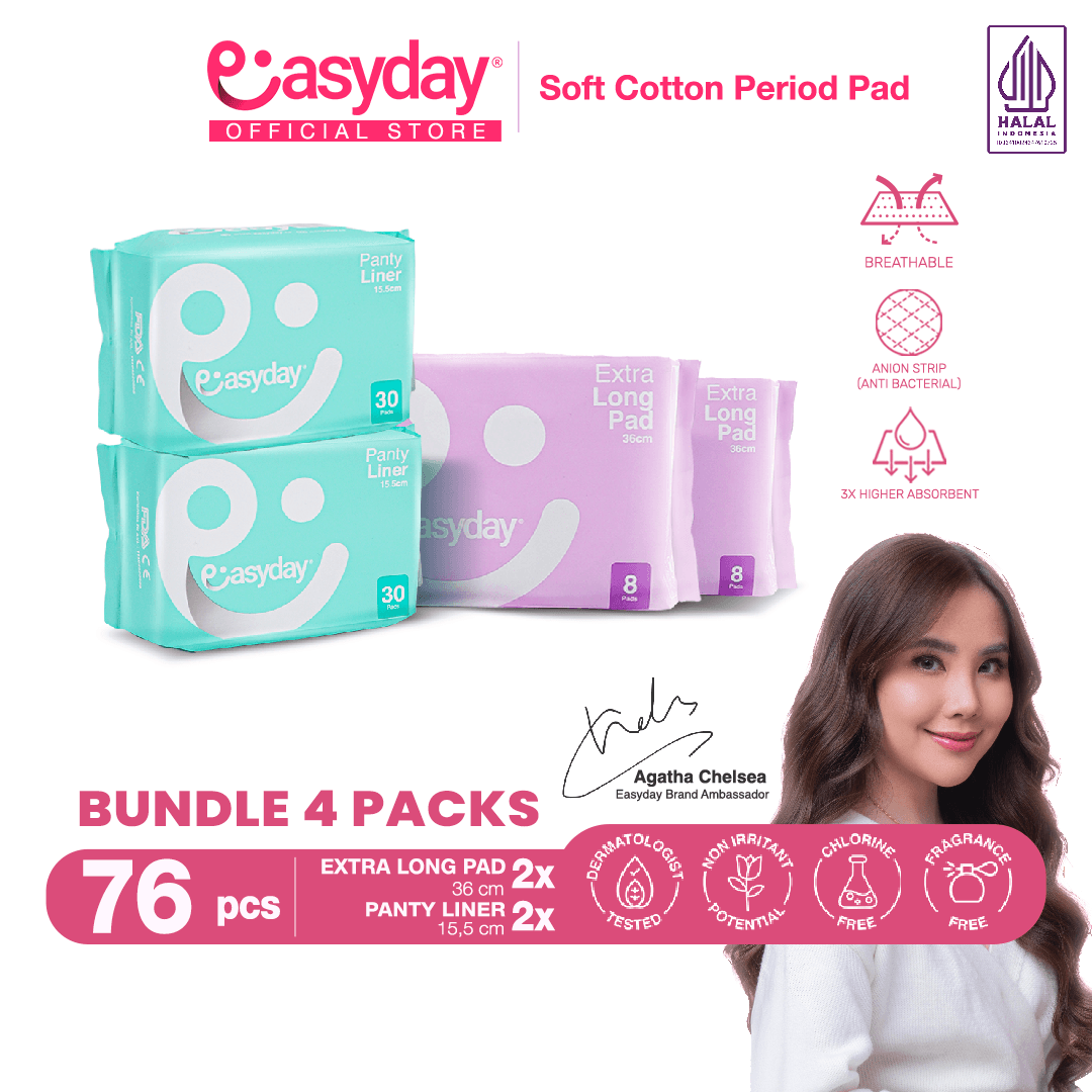4 Packs Bundle Easyday Pembalut Wanita