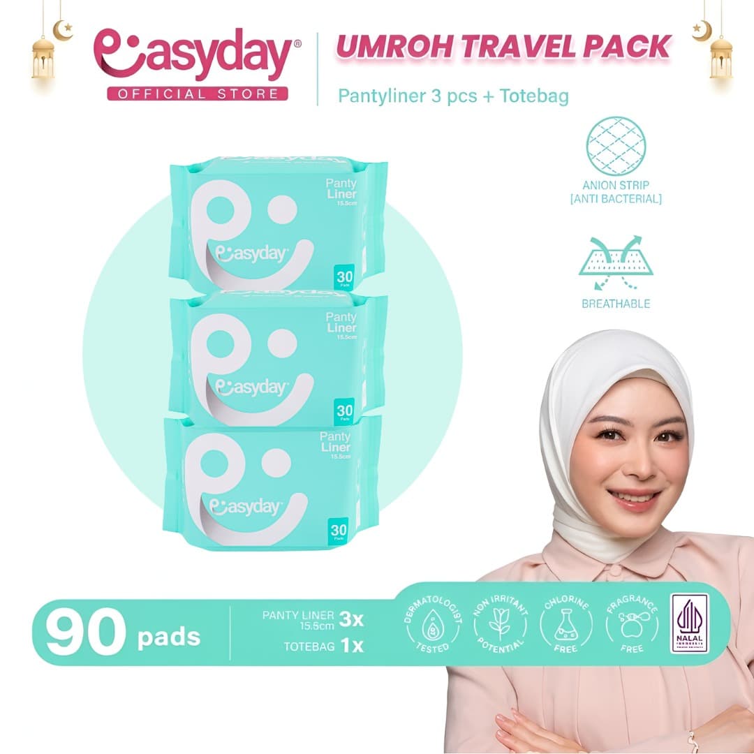 3 Packs Bundle Easyday Pantyliner 90 Pcs 15.5 cm